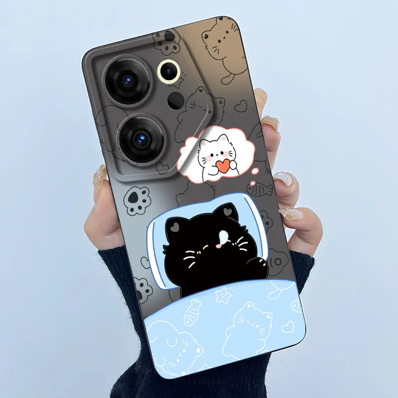 Cute Panda & Cats Silicone Soft Back Cover - Slim Anti-Scratch Protective Case