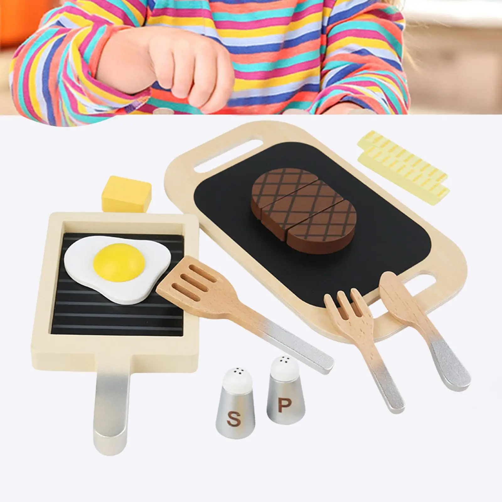 Wooden Play Kitchen Accessories for Toddlers Kids Birthday Gift