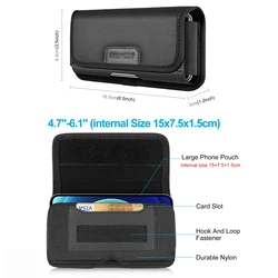 Universal Nylon Cloth Phone Belt Clip Waist Bag with Card Slot (4.76.1in15x7.5x1.5cm)