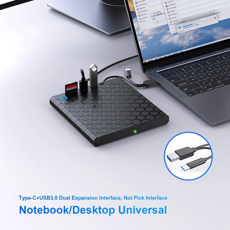 USB 3.0 External CD DVD Reader CD/DVD Drive With SD/TF Ports DVD Burner CD/DVD Drive Player For PC Laptop Parts