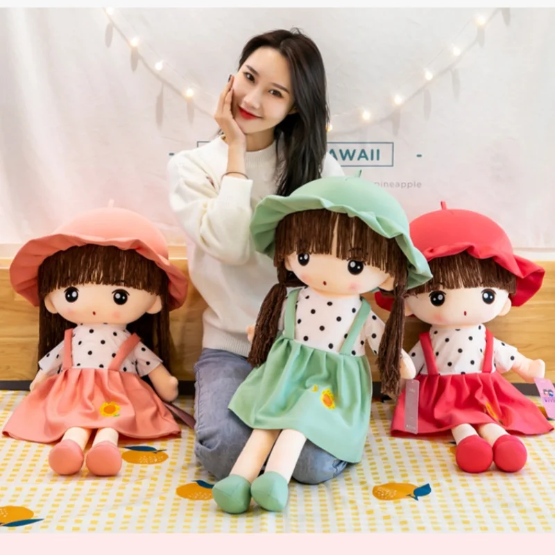 45cm Super Kawaii Plush Girls Doll with Clothes Kid Girls Baby Appease Toys Stuffed Soft Cartoon Plush Toys for Children Gift 4