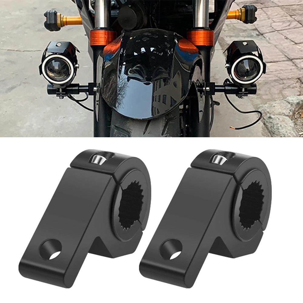 1pc Motorbike LED Light Bar Clamps Brackets Tube Clamp Mount Kit For Motorcycle Fog Light Mount Motorcycle Accessories Black motorcycle light bracket motorcycle headlight clamp motorcycle headlight mount utv light bar mount