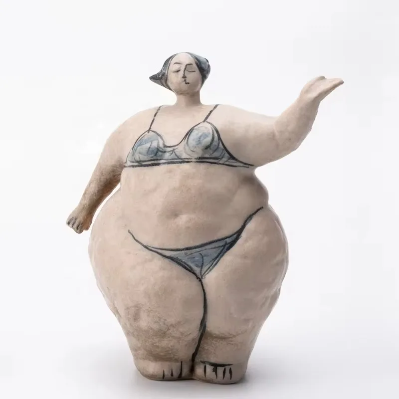 

Girl in Blue Handmade Artware Decorations Figurine Ceramic Sculpture Ornament for Hotel Decor