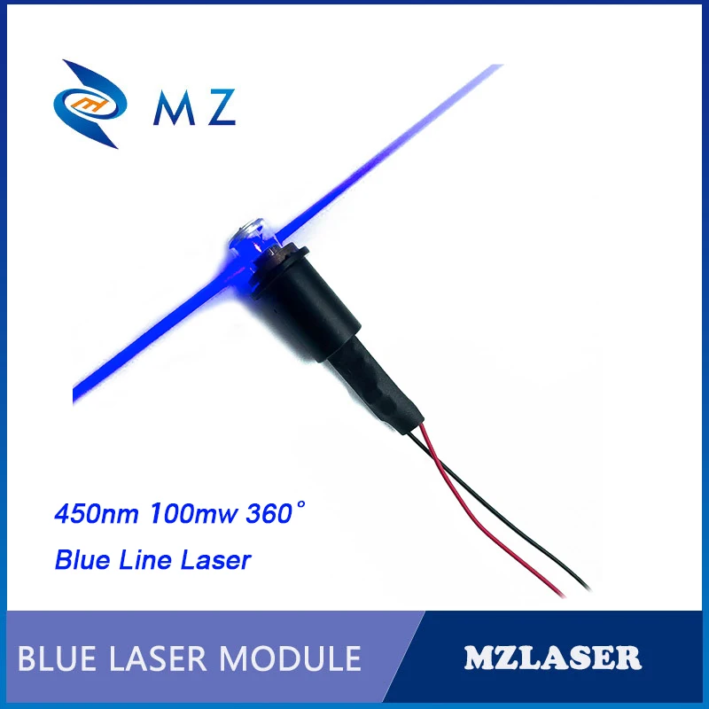 

High Quality 450nm 100mW 360 Degrees Glass Lens Blue Line Laser Module ACC Drive Type