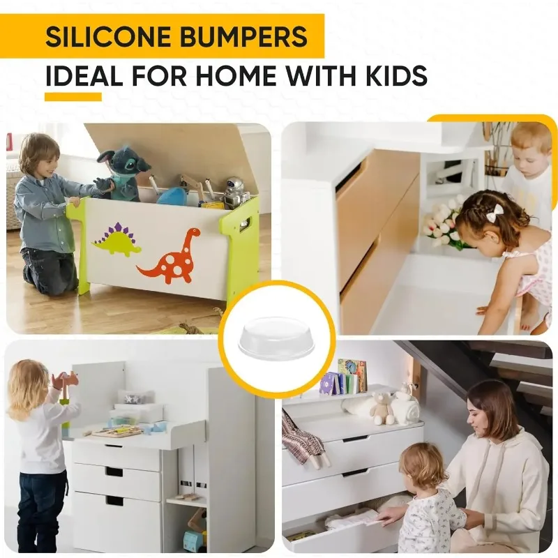 Self-Adhesive Clear Door Stop Rubber Damper Cabinet Bumpers Silicone Furniture Dots Cushion Protective Pads