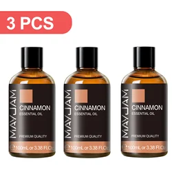 Pure Cinnamon Essential Oil - 100ml for Aromatic Diffusers, Scented Candles & Handmade Soaps (3pcs Cinnamon)
