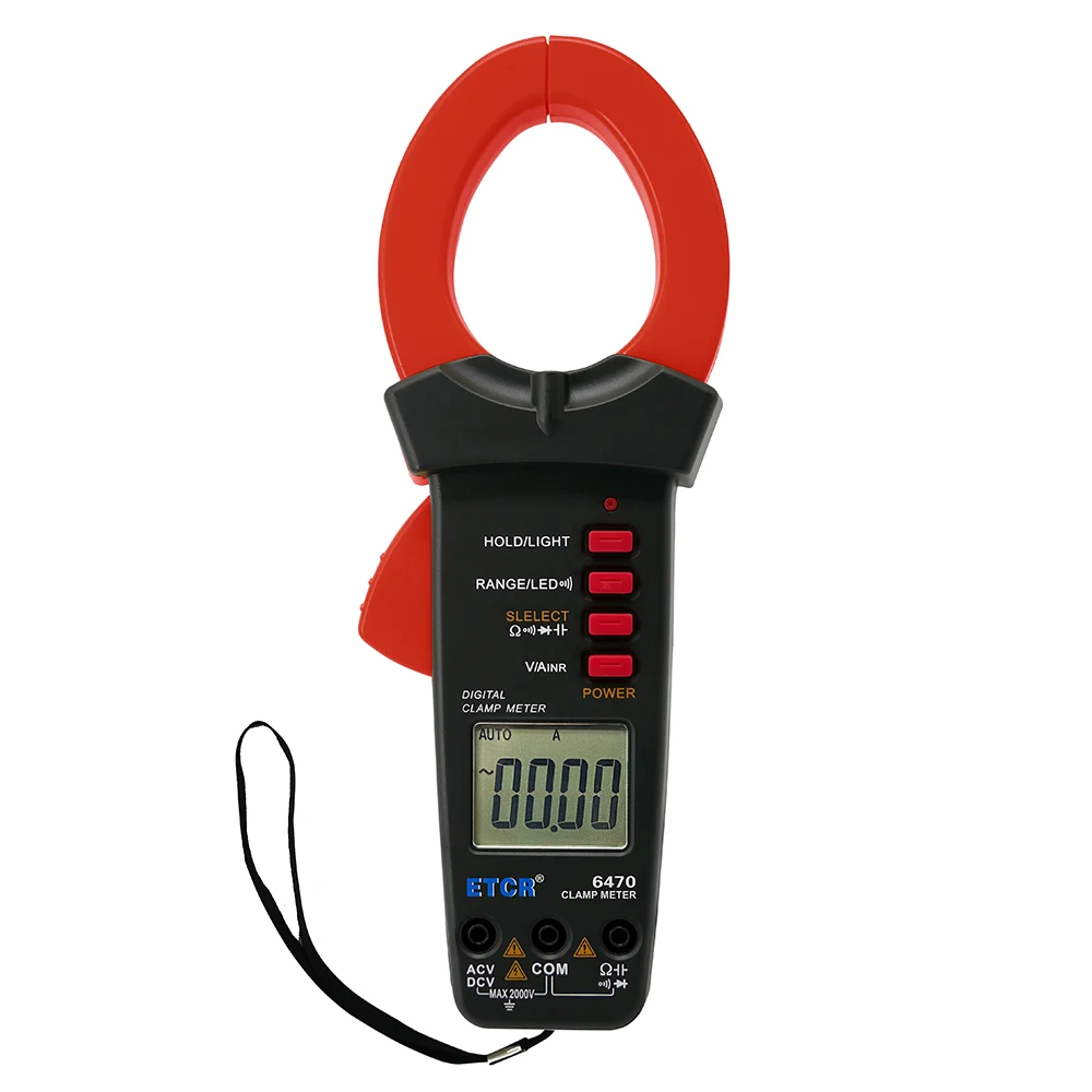 

ETCR6470 Digital Clamp Meter DC/AC Current 2000V Multimeter Ammeter Voltage Tester True RMS Capacitance 10mF NCV Temperature