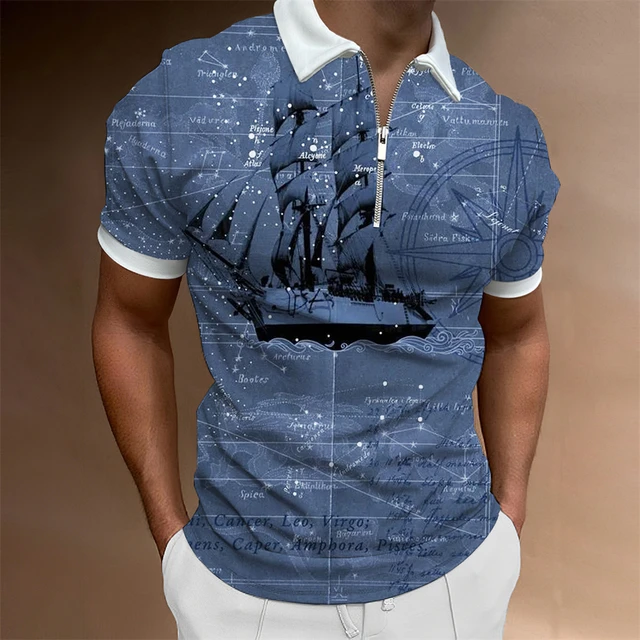 Summer Fashion and Casual Men Short Sleeve Printed Polo Shirt - AliExpress