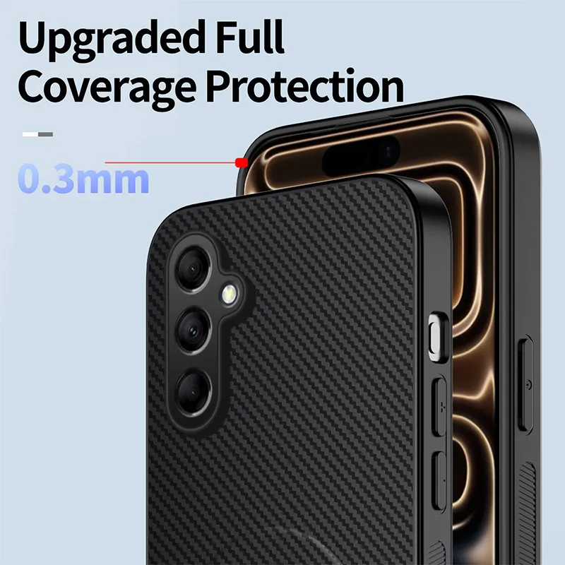 Carbon Fiber Magnetic Case with Bracket - Shockproof Protective Cover
