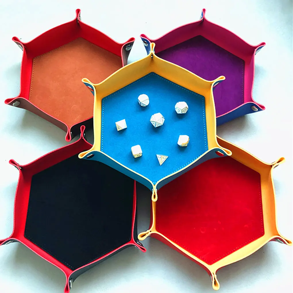 

Stylish Hexagon Dice Tray Foldable And Multi-function Widely Used Hexagonal Foldable Dice Tray