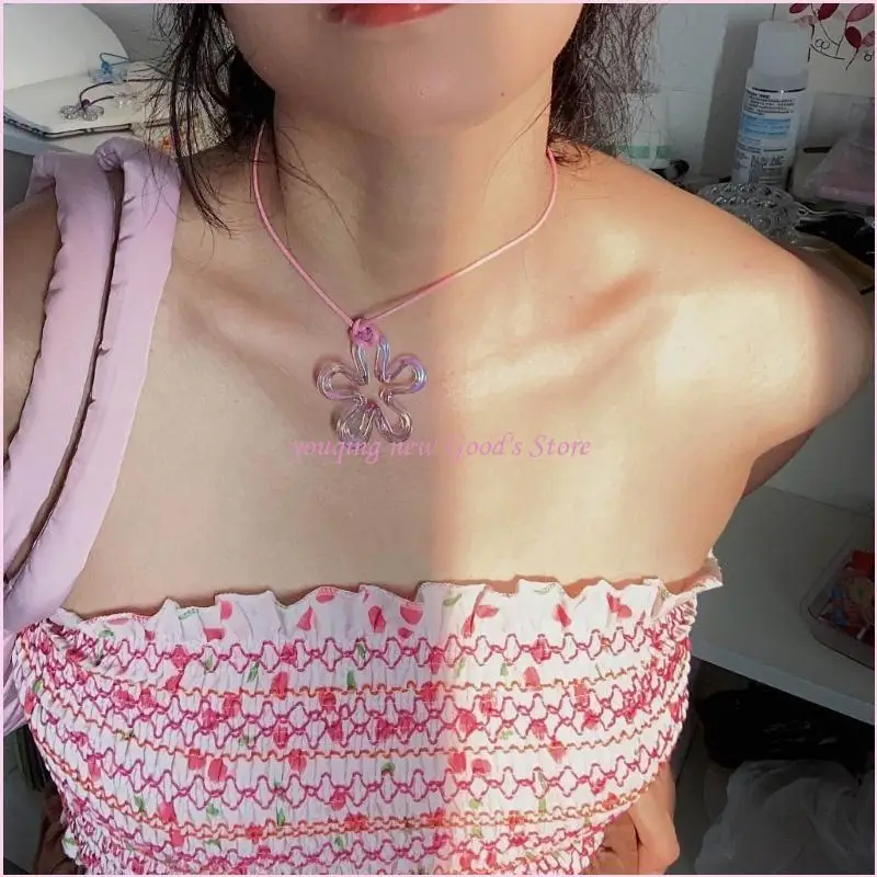 57QA Mode Hohle Anhänger Halskette Einfache Halsband Elegante Neck Kette Schmuck – Detail 9