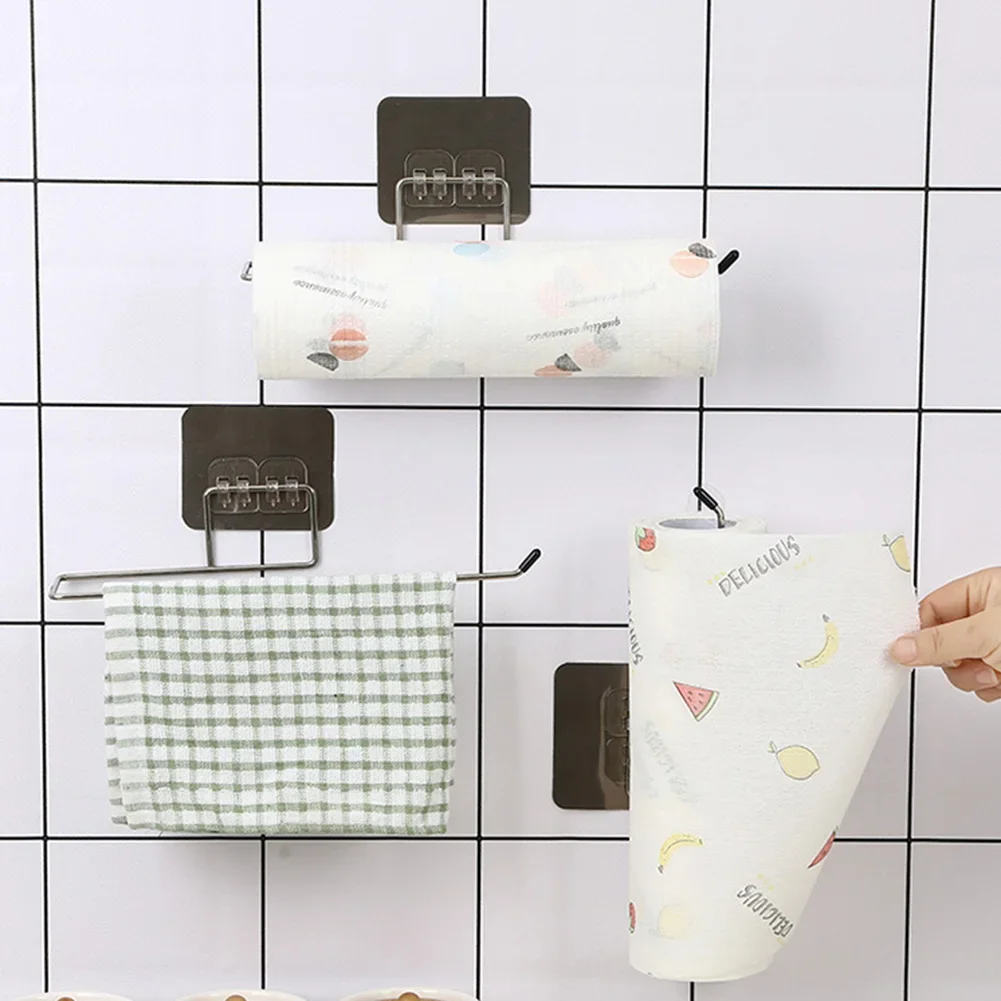 

2pcs Kitchen Toilet Paper Holder Tissue Holder Hanging Bathroom Toilet Paper Holder Roll Paper Holder Towel Rack Storage Rack