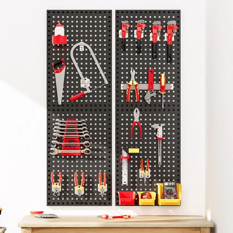 Metal Shelving Tool Board Square Hole Professional Hardware Storage Display Board Multifunction Wall-mounted Tools Packaging 4