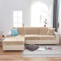 Super Soft Velvet Sofa Seat Cushion Cover For Living Room Stretch Elastic Protector L Shape Corner Armchair Sofa Slipcover 2