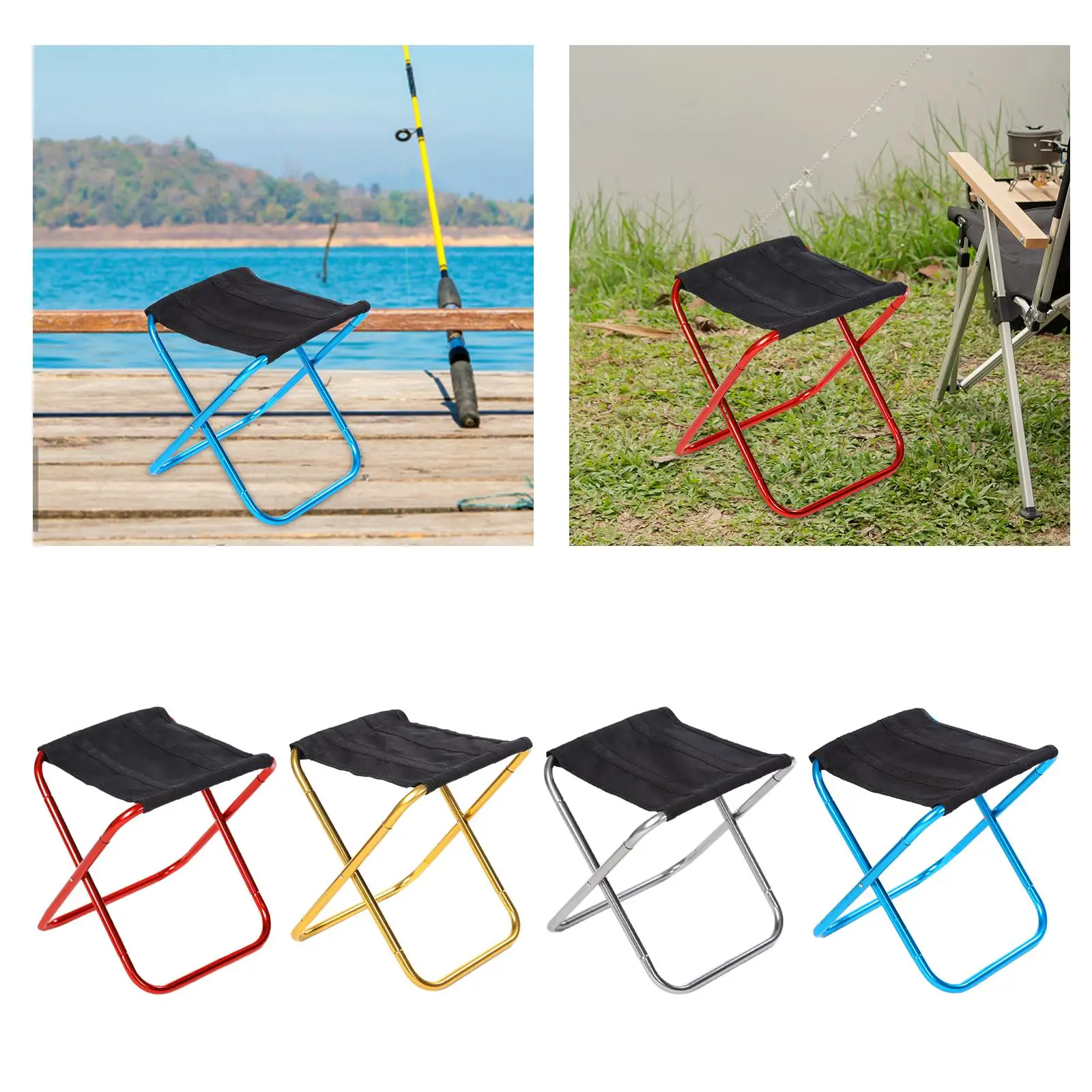 Camping Stool Aluminium Alloy Portable Saddle Chair for Fishing Hiking Beach