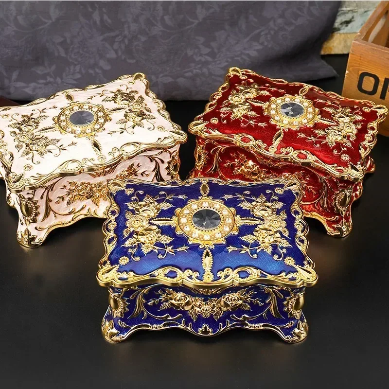 VintageJewelryBoxDecorativeMetalCraftsEuropeanStyleStorageBox
