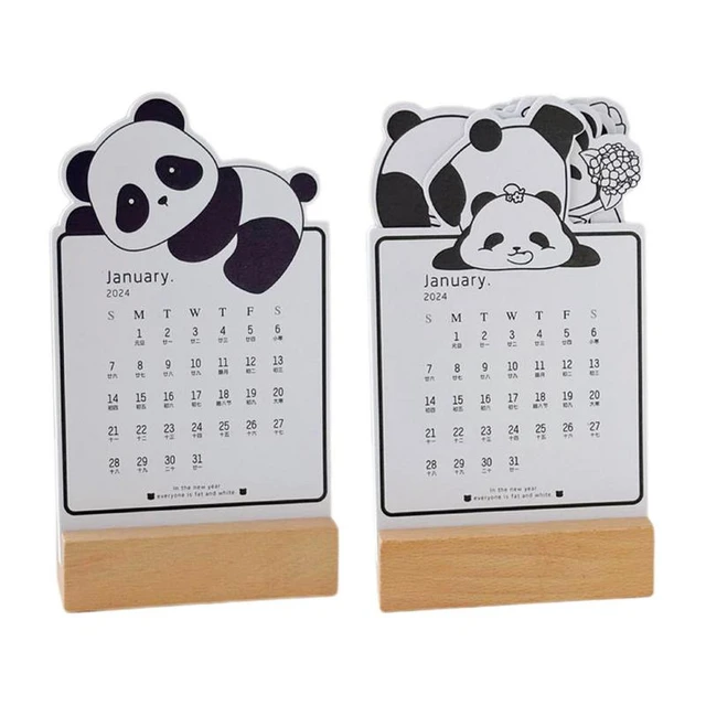 2024 Animal Calendars Panda Monthly Removable advent Calendar Cute 12 Month  Buddhist panda desk calendar ornaments home decor - AliExpress