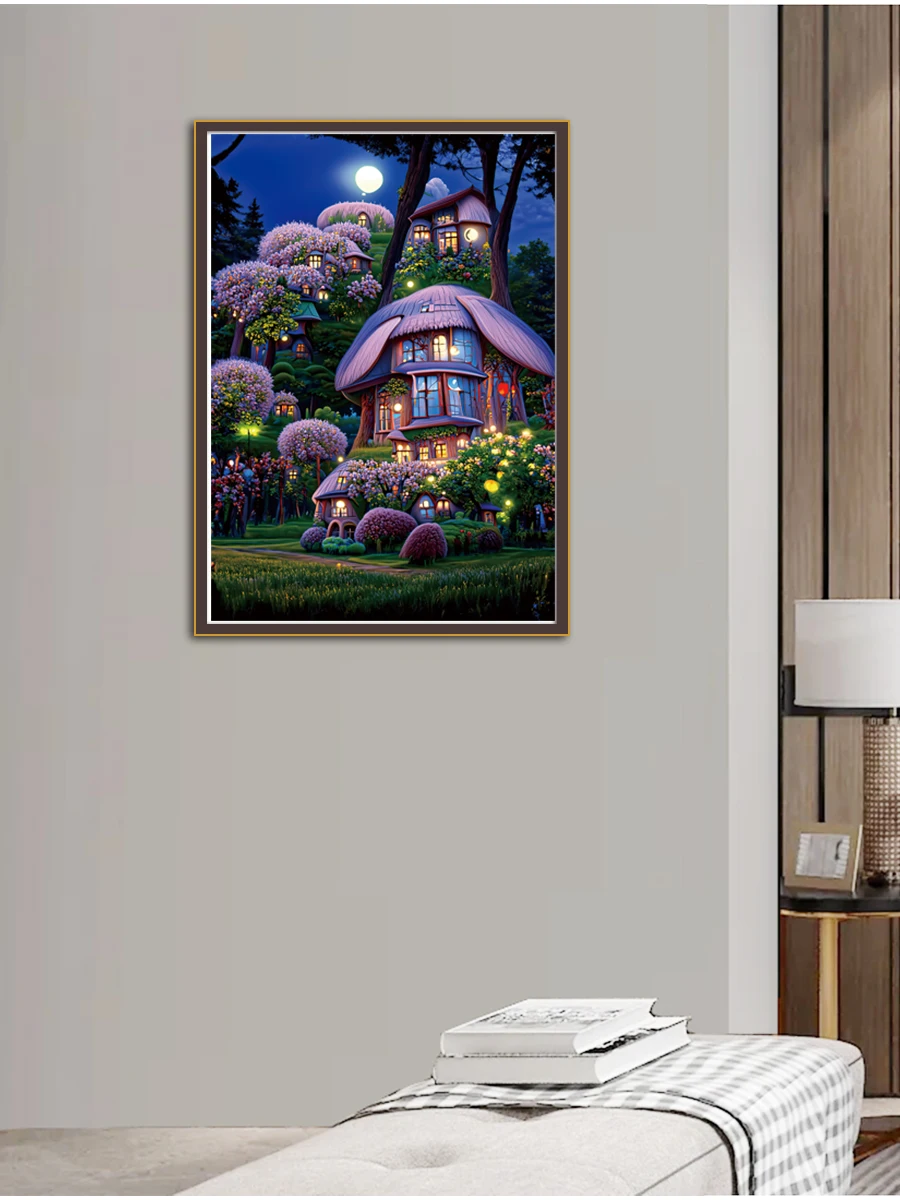 Rabbit Cabin Cross Stitch New DIY 11CT 9CT Cotton Thread Printed Embroidery Kits Home Decoration landscape Needlework Handicraft