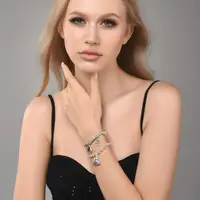 1Piece Trendy Creative Women's Party Jewelry Gift Retro Black Crystal Heart Crystal Pendant Bracelet Adjustable Chain - Image 4