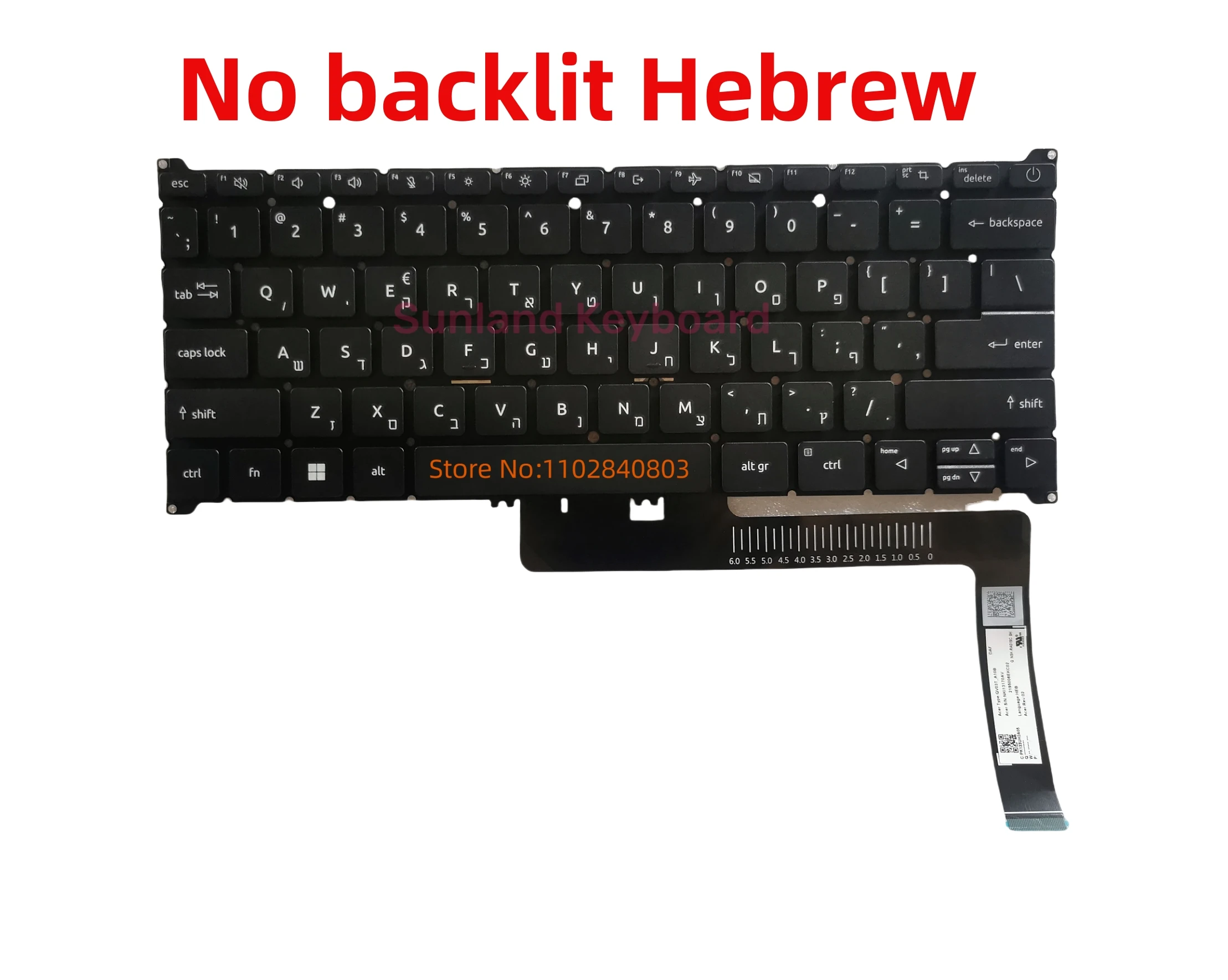 ACER 스핀 SP314-55 SP314-55N 히브리어 키보드, SP314-55N-53GS SP314-55-34UR SP514-51N SP514-51N-76HZ N22Q1 NK151310 LG5P-A52BW