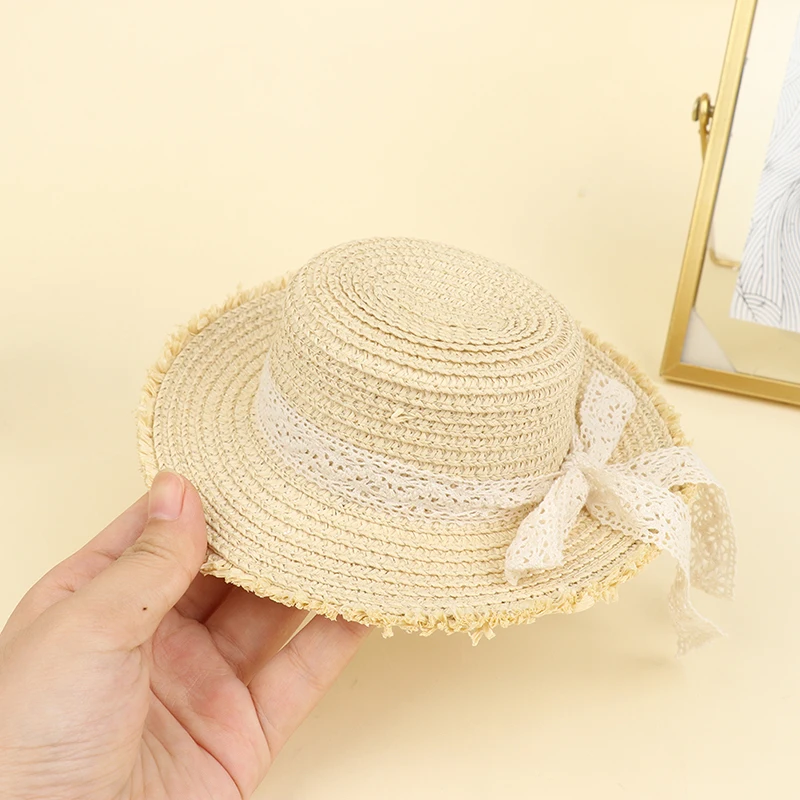 1pc Doll House Doll Handmade Straw Hat Sun Cap For 1/6 Doll Accessories Decoration Blyth Doll Clothes