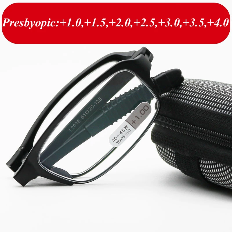 

TR90 Frame Reading Eyeglasses Folding Presbyopic Glasses Vintage Trend Farsighted Optical Spectacles Eyewear Diopter +1.0 To+4.0