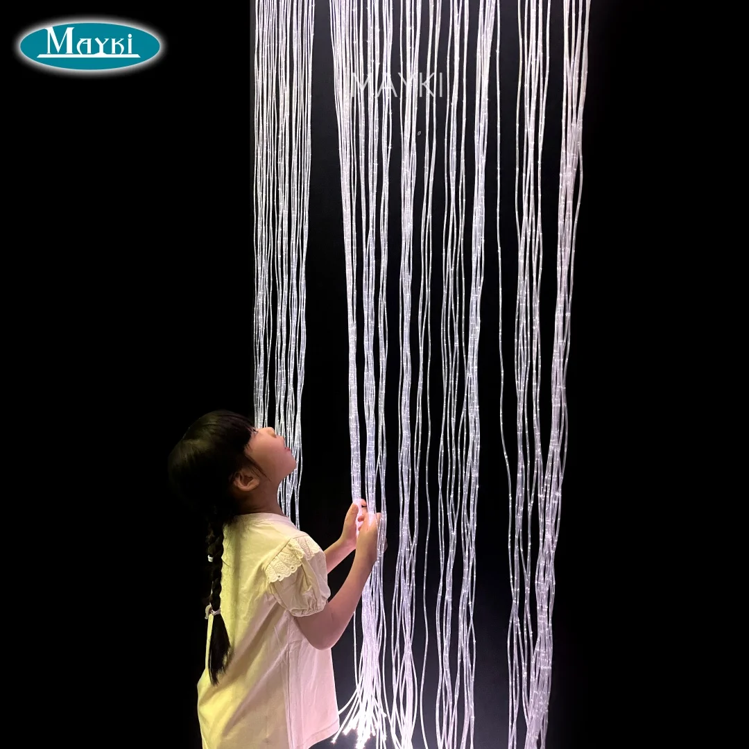 1x2m RGB Shimmering Fiber Optic Sensory Waterfall Cascade Curtain Light For Snoezelen multisensory Room