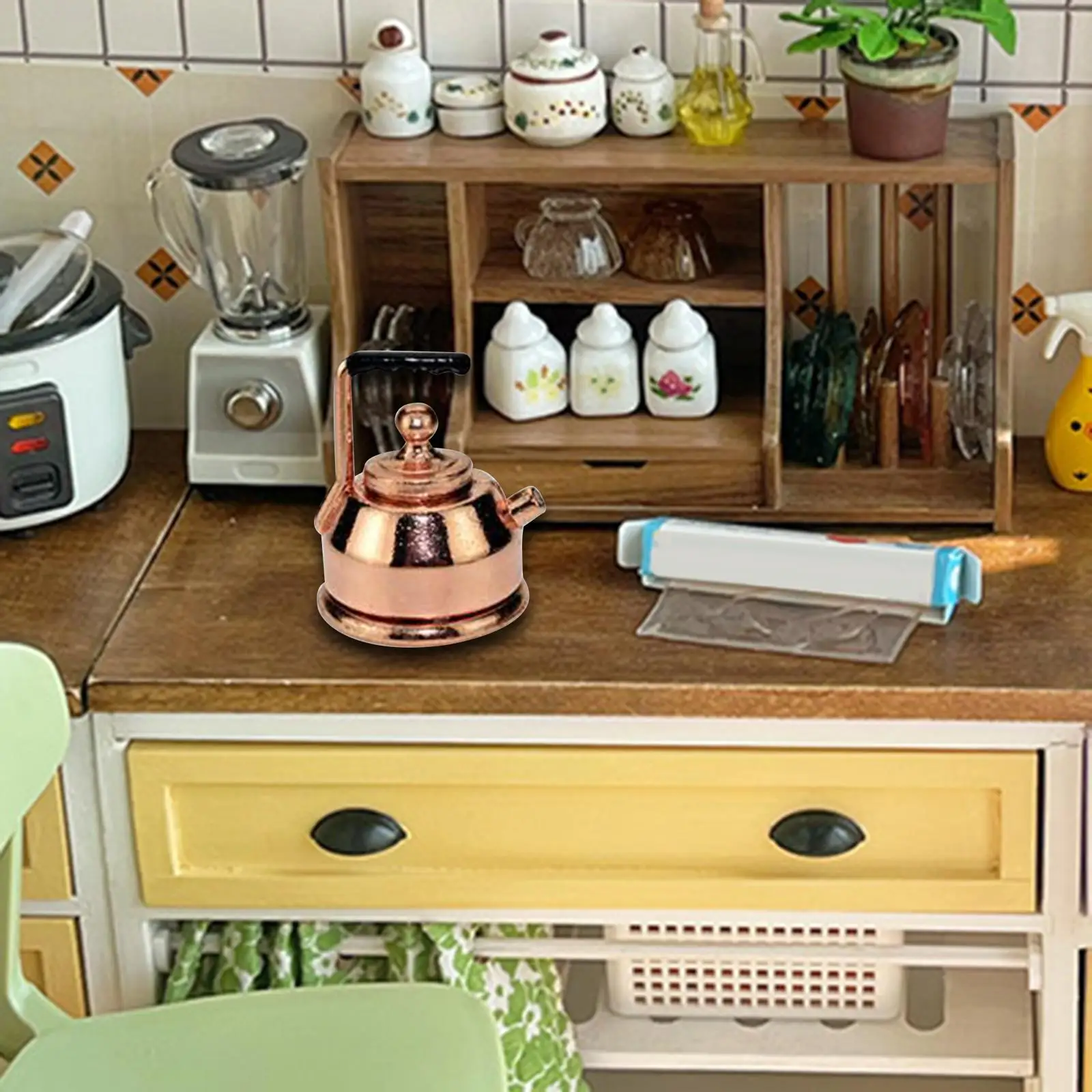 112 Dollhouse Miniature Kettle Dollhouse Kitchen Accessories Ornament