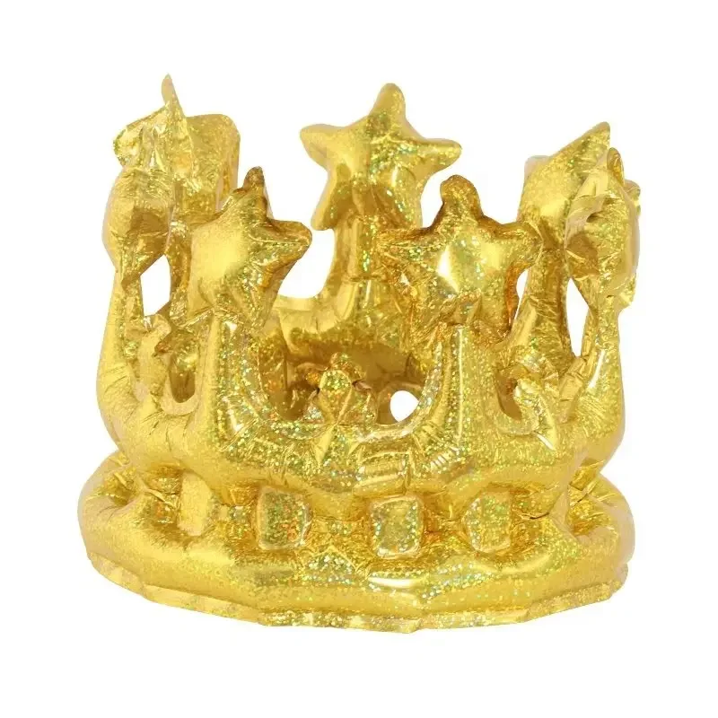 Inflatable gold crown foil balloons adult birthday hat cap king toy party baby shower supplies