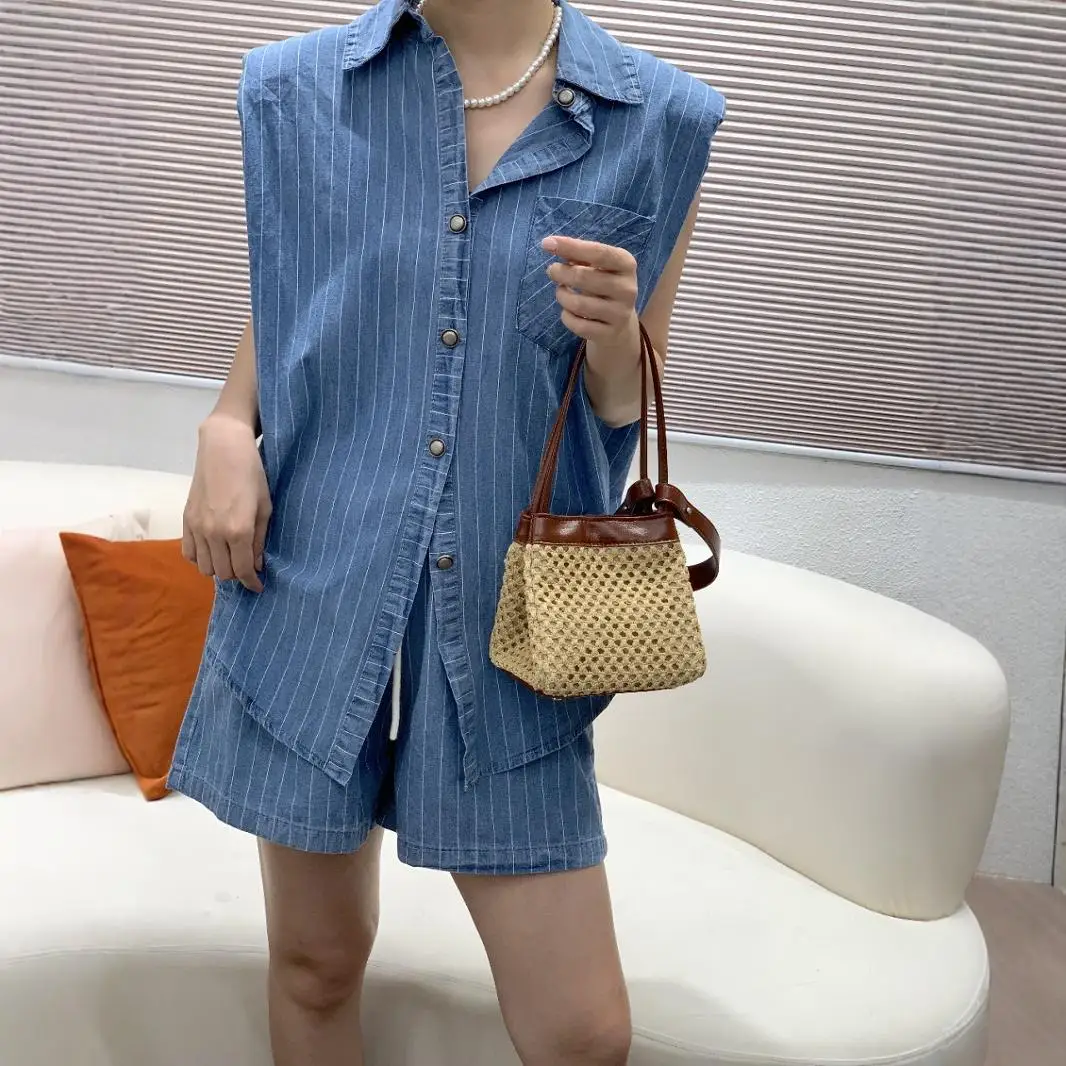 Fashion Hollow Basket Bag Faux Rattan Woven Women Handbags Luxury Pu Leather Shoulder Crossbody Bags Summer Beach Small Tote Bag