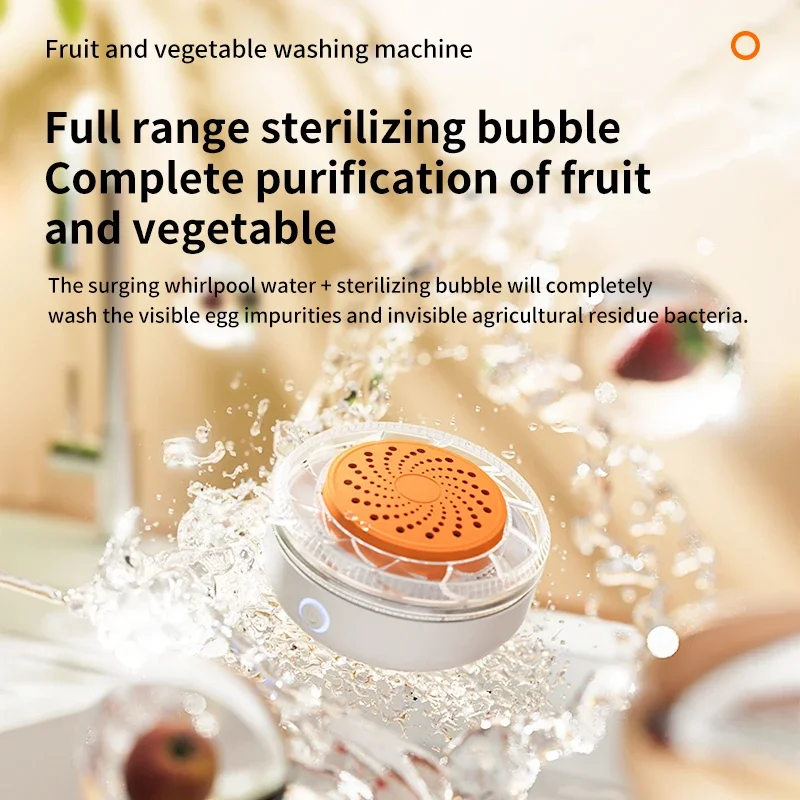 Portable Fruit Vegetable Washing Machine Household Fruits Vegetables Wash Ingredients Fully Automatic Food Cleaner Machine