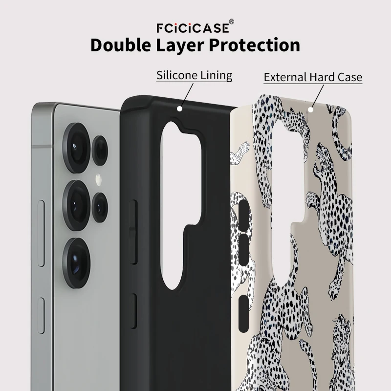 Luxury Leopard Pattern Shockproof Acrylic Case - Animal Print Protective Back Cover