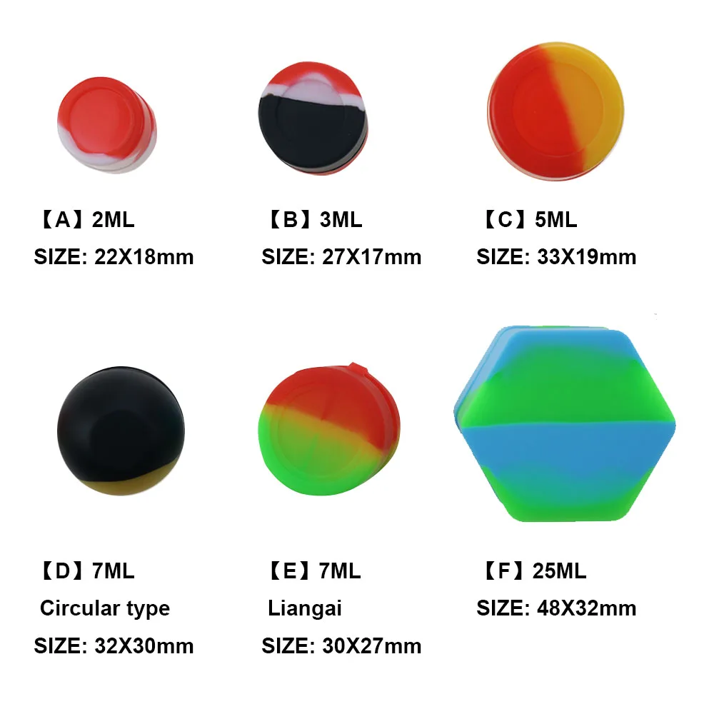 Storage Jar 2/3/5/7/25ML Nonstick Silicone Container Non-stick Oil Wax Storage Box Silicone Jar Travel Face Cream Liquid Ointment Container Refillable Bottles