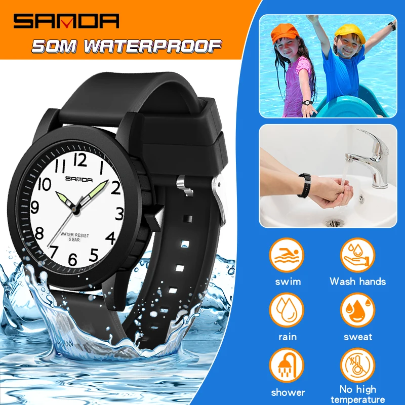 Sanda Fashion Men's Sports Quartz Watch Waterproof Casual Analog Man Wristwatch Personality Trend Quartz Student Watch Relojes, Alina Gadgets