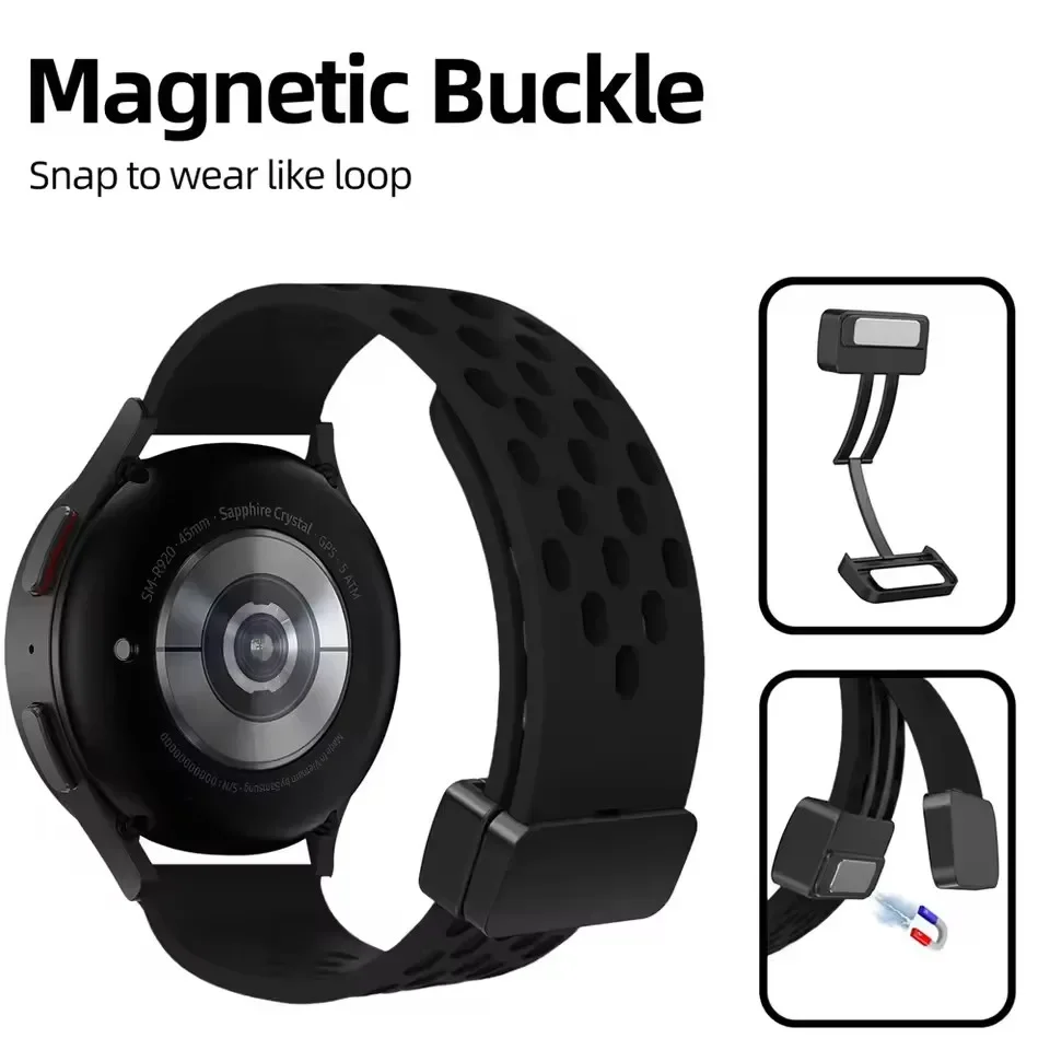 Magnetic Silicone Sports Strap Wristband Bracelet - Universal Fit