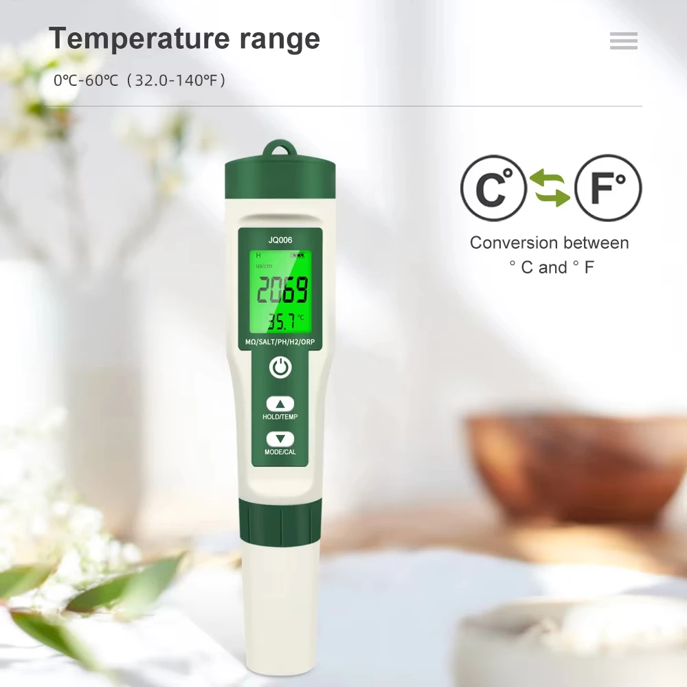 10-in-1-Wasserqualitätstester PH EC TDS ORP H2 Fruchtsalzgehalt S.G Widerstandstemperatur PH-Messgerät Tester für Aquarien Schwimmbäder – Detail 8