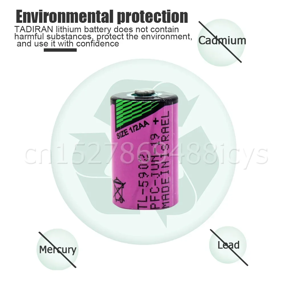 2pcs/lot For TADIRAN TL-5902 3.6V 1/2AA ER14250 LS14250 SL350 14250 Primary Lithium Battery For PLC Equipment Meter Gas Meter