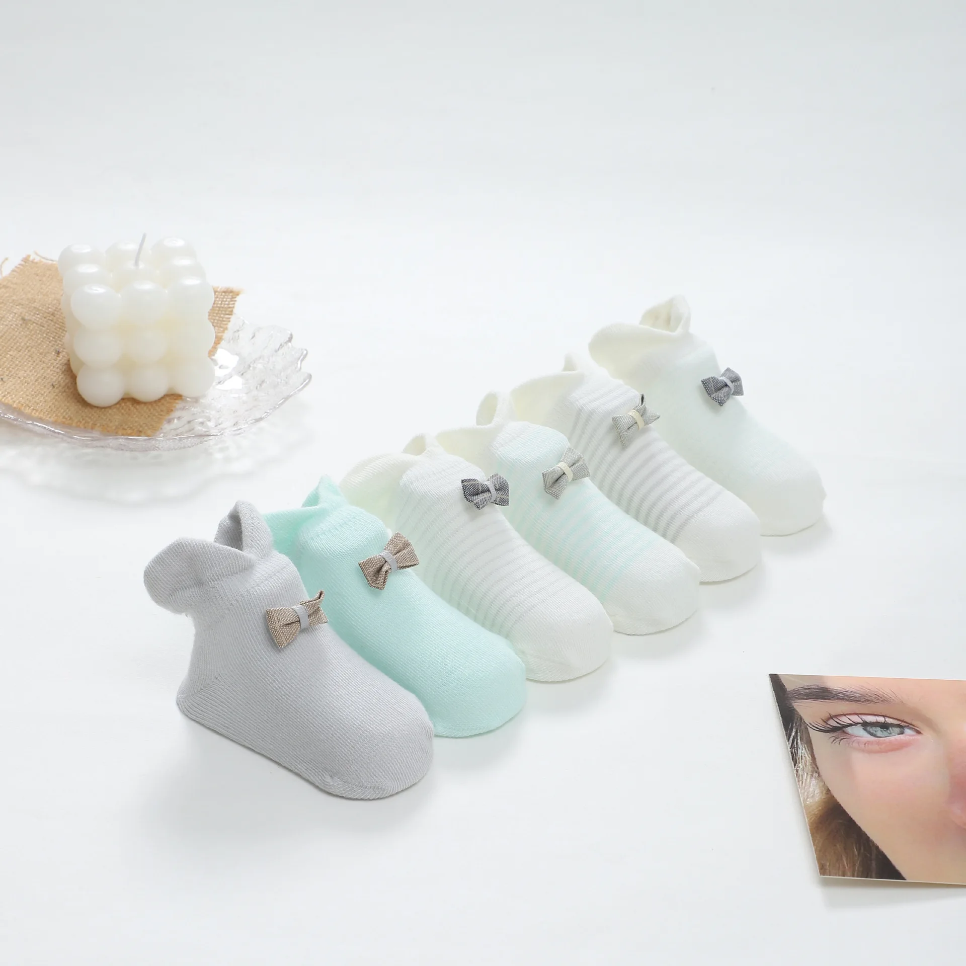 

Stock Floor Socks Cute Bow Plain Stripe Baby Toddler Sweat Absorbing Toddler Floor Socks