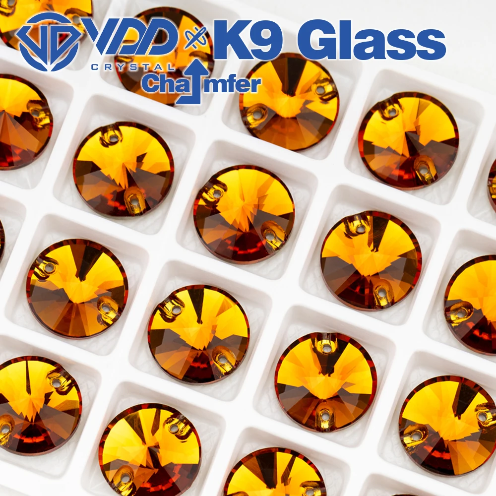 Vdd großhandel rivoli hochwertiges k9 glas nähen auf strass steinen kristall kasten verpackte flatback nähsteine für kleidungs dekorationen – Detail 13