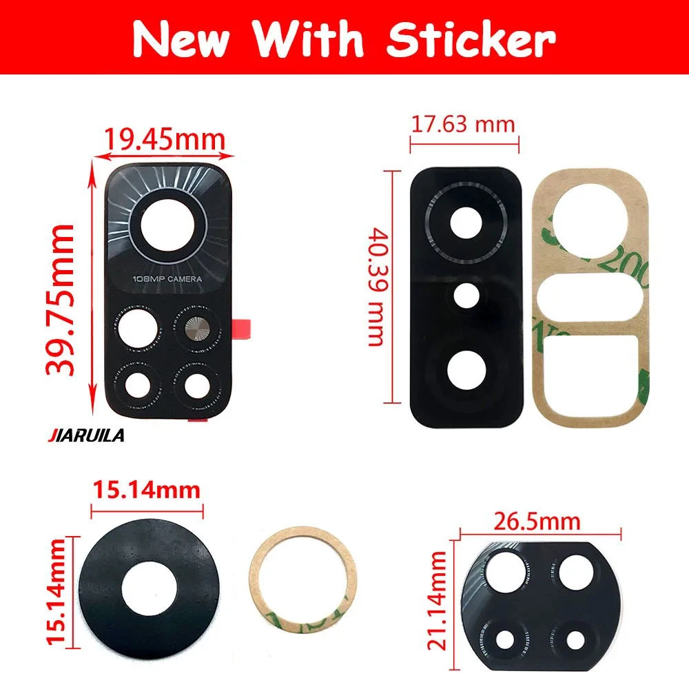 

50Pcs，Camera Glass Lens Back Rear Camera Glass Lens with Glue For Xiaomi 10T 11T 10 9 9T Se / For xiaomi Note 10 Pro 11t pro