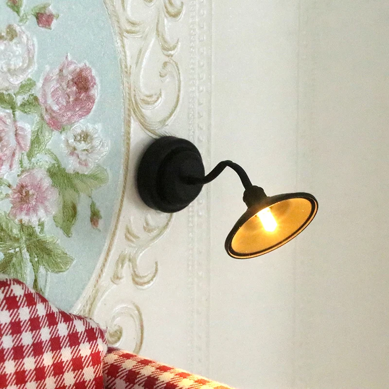 1/12 Scale Mini LED Lighting Miniature Dollhouse Ceiling Lamp Wall Light Pretend Play Doll Furniture Accessories Toy 6