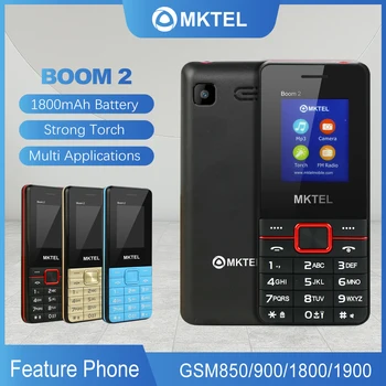MKTEL BOOM 2 Feature Phone 1.77" Display 1800mAh Battery MP3 MP4 FM Radio Dual SIM Dual Standby Loud Speaker Torch Senior Phone