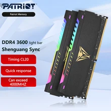 Patriot Viper Steel-barra de memoria de escritorio RGB DDR4, 8GB, 16GB, 32GB, 16GB (2x8GB), 32GB (2x16GB), Kit de 3200/3600MHz