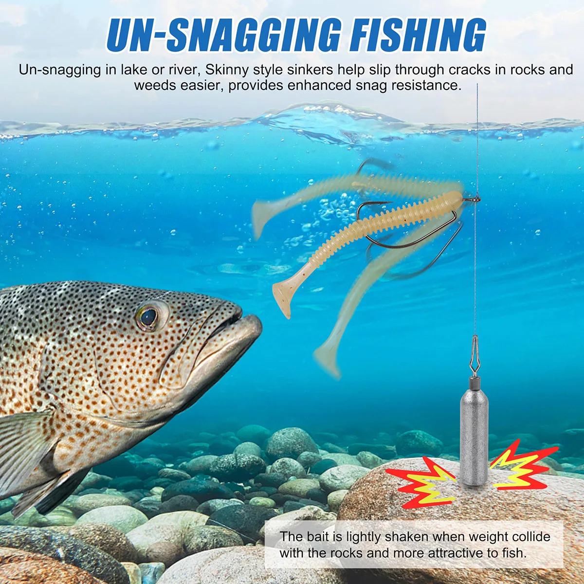 Drop Shot Fishing Weights, Pencil Weights Fising Sinkers No Snag