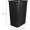 Large 10.25 Gallon Trash Bin – Plastic Garbage and Waste Bin for Office and Home, 15 x 11 x 20.75 Inches, Obsidian 3