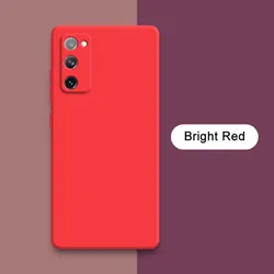 Premium Square Liquid Silicone Soft Protective Shockproof Phone Case - Enhanced Grip and Durability for Samsung S20 (Bright Red)