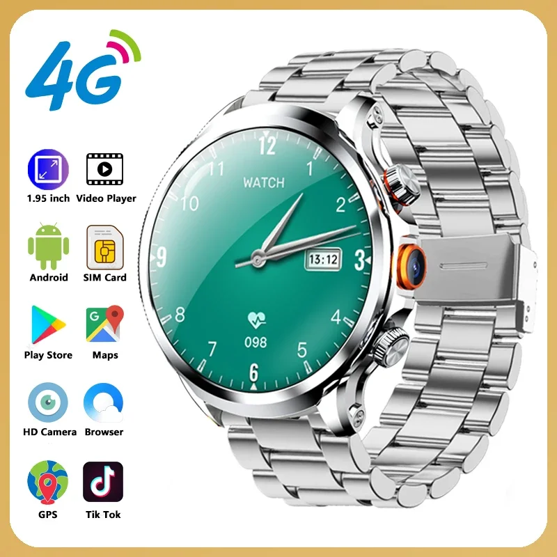 4G Network Smart Watch Google Play Maps 1.95-inch 3D SIM Card Download ...