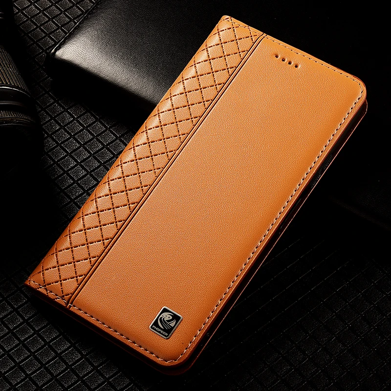 Premium Genuine Leather Wallet Case with Flip Magnet Slot