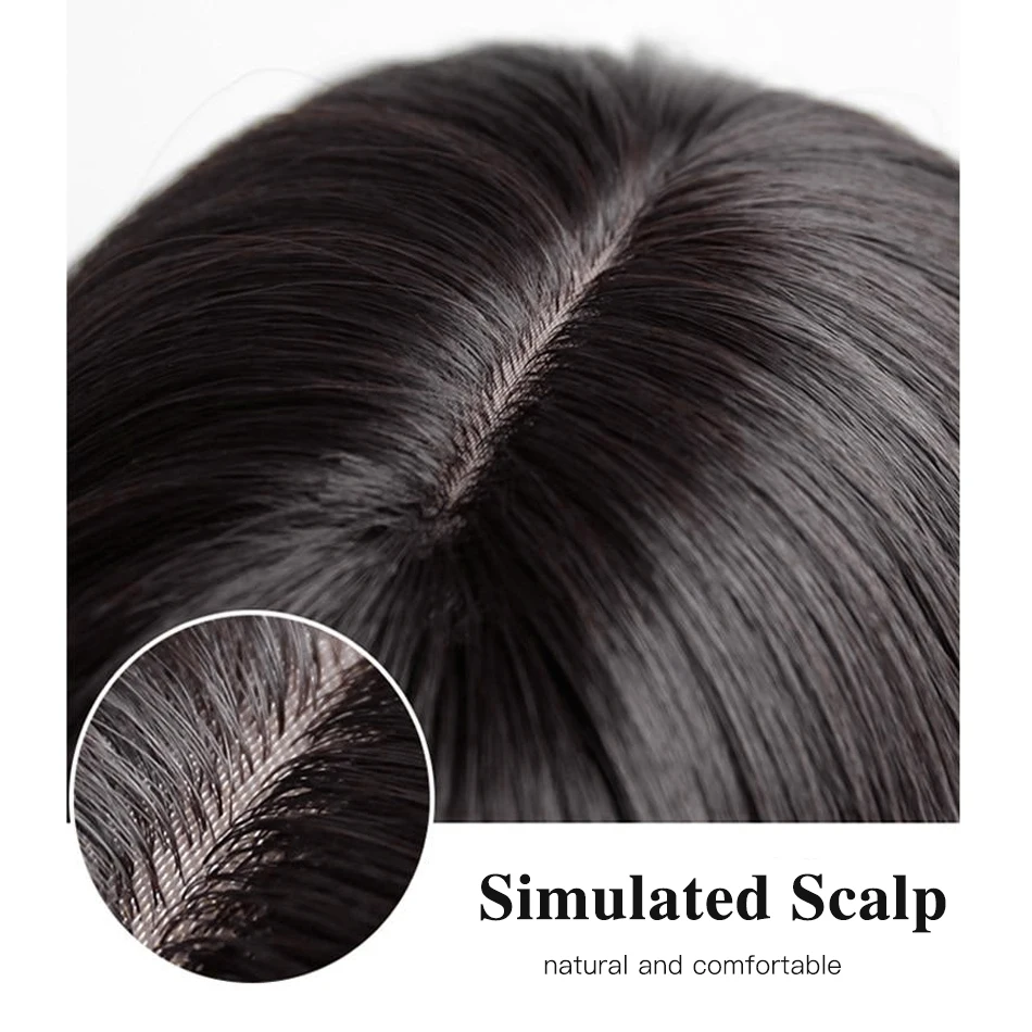 12x13cm Virgin Remy Human Hair Toppers with Bangs Black Brown Clip in Hair Toupee for Women Skin Scalp Clip in Remy Hair Pieces 3
