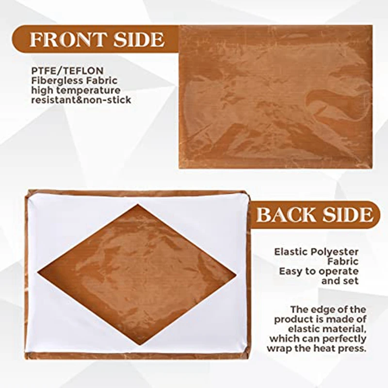 2 Coperture Per Pressa A Calore 38x38 Cm - Rivestimento In Teflon Antiaderente - Foto 2